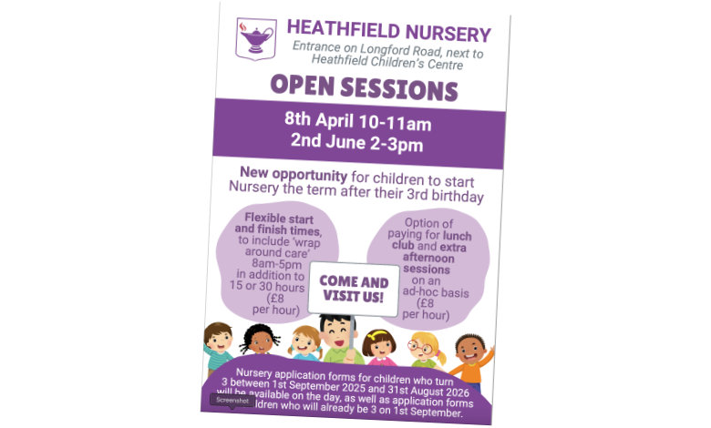 Nursery Open Sessions flyer